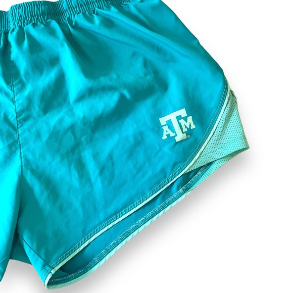 Texas A&M Workout Running Athletic Shorts Green Turquoise Size M for Women - Picture 3 of 8